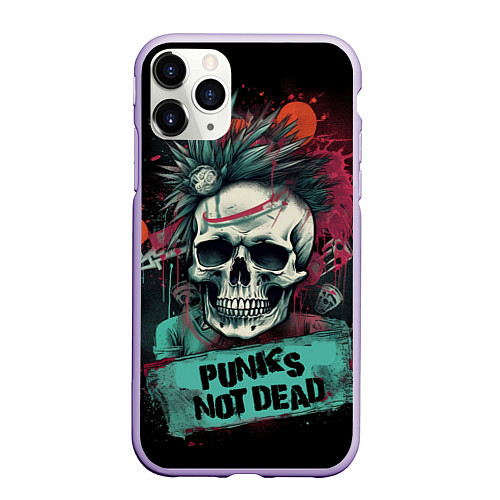 Чехол iPhone 11 Pro матовый Punks not dead / 3D-Светло-сиреневый – фото 1