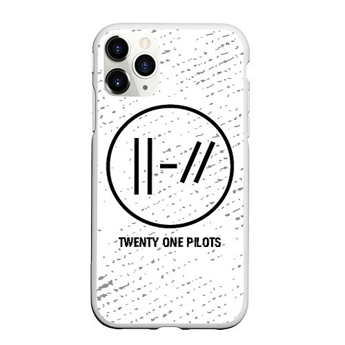 Чехол iPhone 11 Pro матовый Twenty One Pilots glitch на светлом фоне / 3D-Белый – фото 1