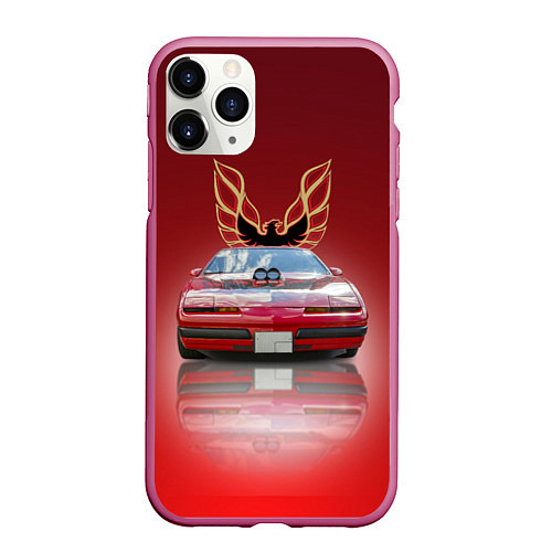 Чехол iPhone 11 Pro матовый Американский спорткар Pontiac Firebird / 3D-Малиновый – фото 1