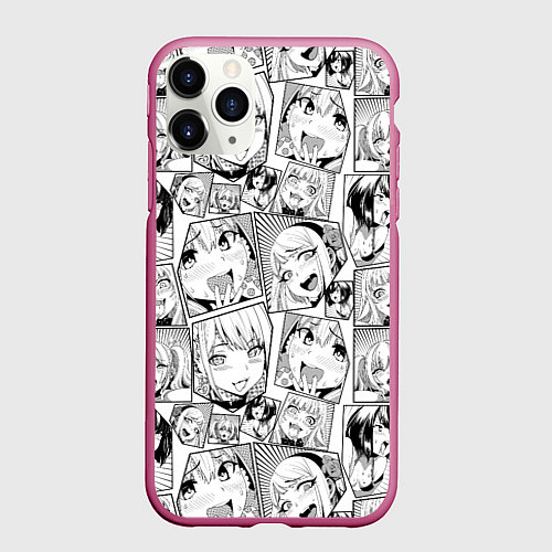 Чехол iPhone 11 Pro матовый Anime hentai ahegao / 3D-Малиновый – фото 1