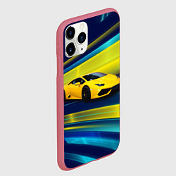 Чехол iPhone 11 Pro матовый Желтый итальянский суперкар, цвет: 3D-малиновый — фото 2