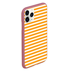 Чехол iPhone 11 Pro матовый Тельняшка оранжевая МЧС, цвет: 3D-малиновый — фото 2
