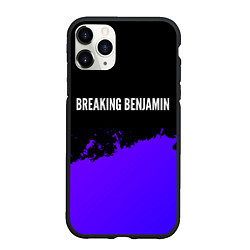 Чехол iPhone 11 Pro матовый Breaking Benjamin purple grunge