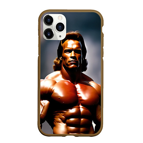 Чехол iPhone 11 Pro матовый Арнольд Шварценеггер железный арни / 3D-Коричневый – фото 1