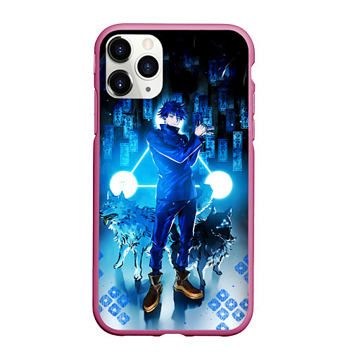 Чехол iPhone 11 Pro матовый Магическая Битва Фушигуро Мегуми / 3D-Малиновый – фото 1
