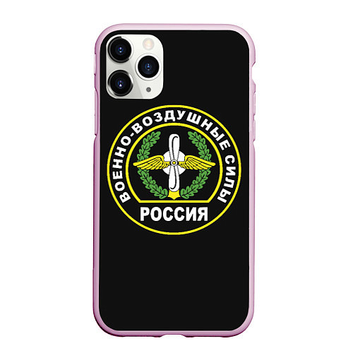 Чехол iPhone 11 Pro матовый ВВС - Россия / 3D-Розовый – фото 1