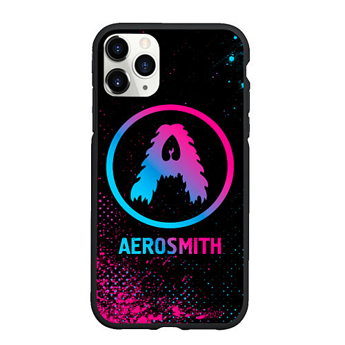 Чехол iPhone 11 Pro матовый Aerosmith - neon gradient / 3D-Черный – фото 1