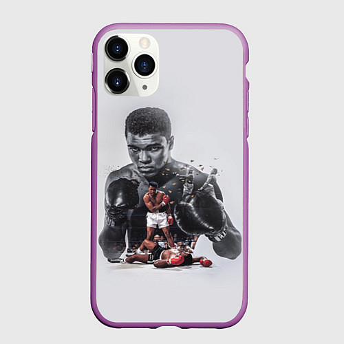 Чехол iPhone 11 Pro матовый The greatest - Muhammad Ali / 3D-Фиолетовый – фото 1