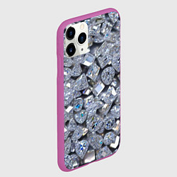Чехол iPhone 11 Pro матовый Россыпь бриллиантов, цвет: 3D-фиолетовый — фото 2