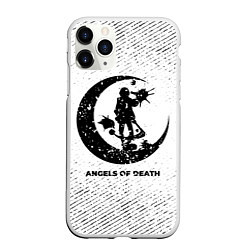 Чехол iPhone 11 Pro матовый Angels of Death с потертостями на светлом фоне, цвет: 3D-белый