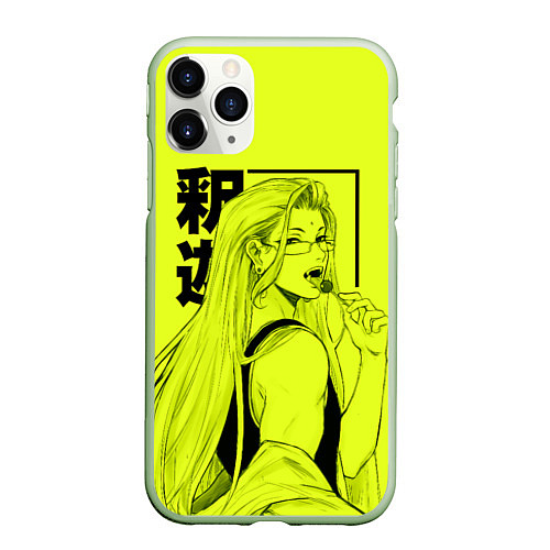 Чехол iPhone 11 Pro матовый Lime Buddha / 3D-Салатовый – фото 1