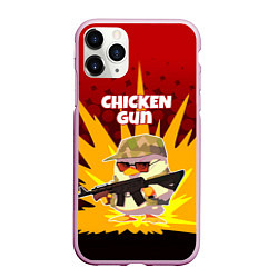 Чехол iPhone 11 Pro матовый Chicken Gun - спецназ, цвет: 3D-розовый