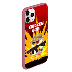 Чехол iPhone 11 Pro матовый Chicken Gun - спецназ, цвет: 3D-малиновый — фото 2