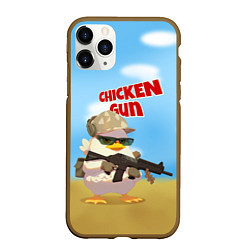 Чехол iPhone 11 Pro матовый Цыпленок - Чикен Ган, цвет: 3D-коричневый