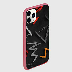 Чехол iPhone 11 Pro матовый Паттерн фигуры, цвет: 3D-малиновый — фото 2