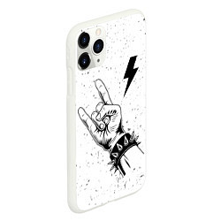 Чехол iPhone 11 Pro матовый AC DC и рок символ, цвет: 3D-белый — фото 2