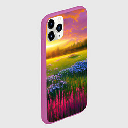 Чехол iPhone 11 Pro матовый Летний закат, цвет: 3D-фиолетовый — фото 2