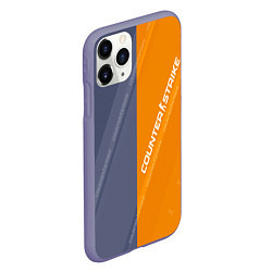 Чехол iPhone 11 Pro матовый Counter Strike 2 Blue Orange Pattern, цвет: 3D-серый — фото 2