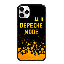 Чехол iPhone 11 Pro матовый Depeche Mode - gold gradient: символ сверху, цвет: 3D-черный