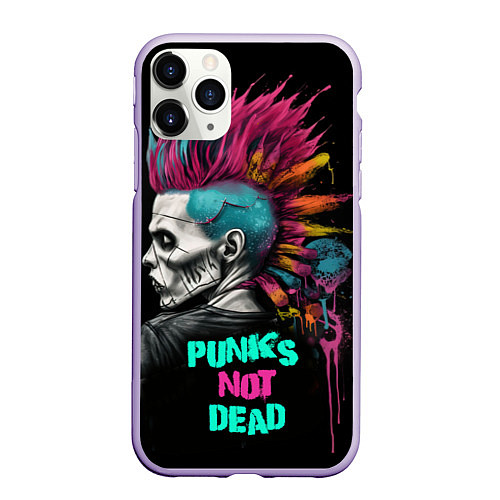 Чехол iPhone 11 Pro матовый Punks not dear / 3D-Светло-сиреневый – фото 1
