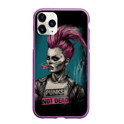 Чехол iPhone 11 Pro матовый Punks no dead girl, цвет: 3D-фиолетовый