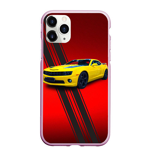 Чехол iPhone 11 Pro матовый Спортивный американский автомобиль Chevrolet Camar / 3D-Розовый – фото 1