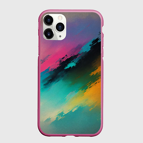 Чехол iPhone 11 Pro матовый Абстрактный туман / 3D-Малиновый – фото 1