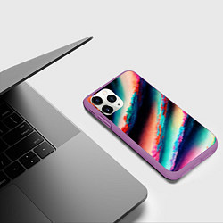 Чехол iPhone 11 Pro матовый Абстрактный след, цвет: 3D-фиолетовый — фото 2
