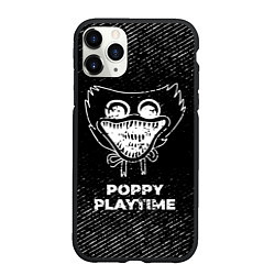 Чехол iPhone 11 Pro матовый Poppy Playtime с потертостями на темном фоне