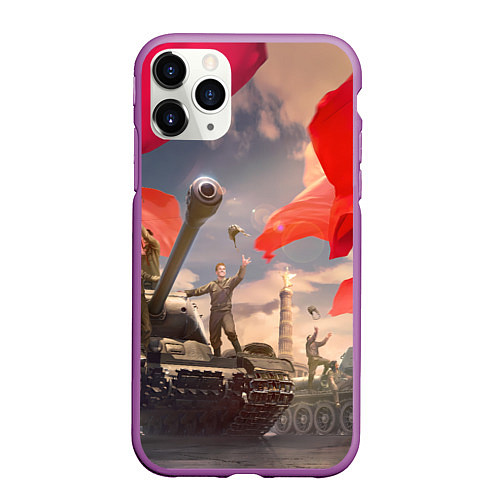 Чехол iPhone 11 Pro матовый Победа! 9 Мая / 3D-Фиолетовый – фото 1