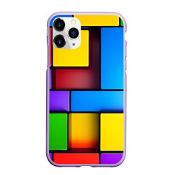 Чехол iPhone 11 Pro матовый Красочные объемные блоки