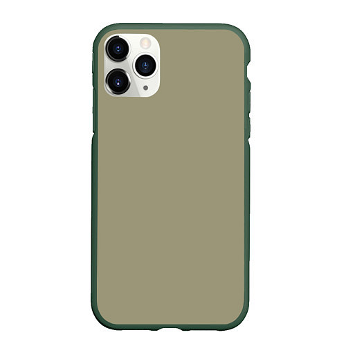 Чехол iPhone 11 Pro матовый Зеленый тренд без принта / 3D-Темно-зеленый – фото 1