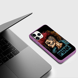 Чехол iPhone 11 Pro матовый Девушка панк, цвет: 3D-фиолетовый — фото 2