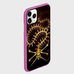 Чехол iPhone 11 Pro матовый Subnautica скелет морского чудовища, цвет: 3D-фиолетовый — фото 2