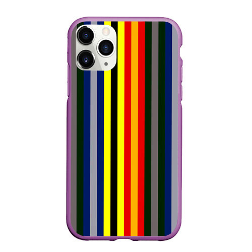 Чехол iPhone 11 Pro матовый Полосы школа чародейства и волшебства / 3D-Фиолетовый – фото 1