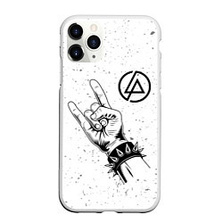 Чехол iPhone 11 Pro матовый Linkin Park и рок символ, цвет: 3D-белый