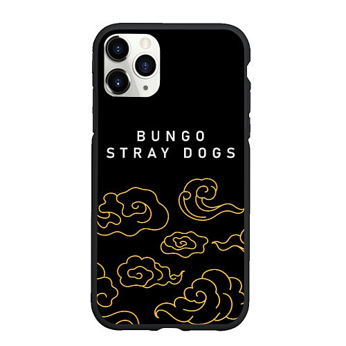Чехол iPhone 11 Pro матовый Bungo Stray Dogs anime clouds / 3D-Черный – фото 1