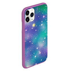 Чехол iPhone 11 Pro матовый Космическое сияние волшебное, цвет: 3D-фиолетовый — фото 2