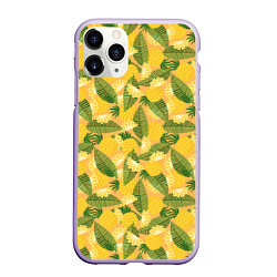 Чехол iPhone 11 Pro матовый Летний паттерн с ананасами