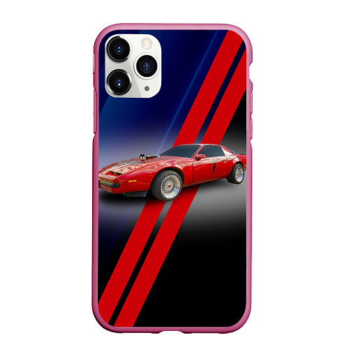 Чехол iPhone 11 Pro матовый Американский маслкар Pontiac Firebird 3 поколение / 3D-Малиновый – фото 1