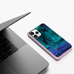 Чехол iPhone 11 Pro матовый Абстракция: неоновые огни подводного мира, цвет: 3D-розовый — фото 2