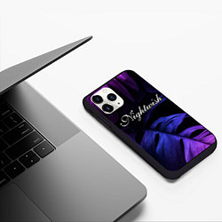 Чехол iPhone 11 Pro матовый Nightwish neon monstera, цвет: 3D-черный — фото 2