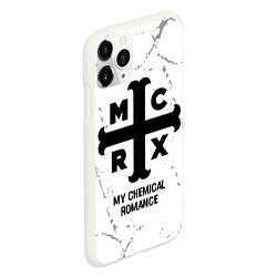 Чехол iPhone 11 Pro матовый My Chemical Romance glitch на светлом фоне, цвет: 3D-белый — фото 2
