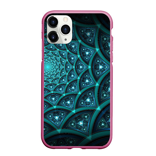 Чехол iPhone 11 Pro матовый Андромеда / 3D-Малиновый – фото 1