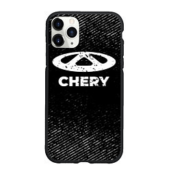 Чехол iPhone 11 Pro матовый Chery с потертостями на темном фоне