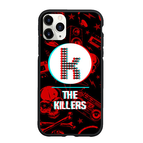 Чехол iPhone 11 Pro матовый The Killers rock glitch / 3D-Черный – фото 1