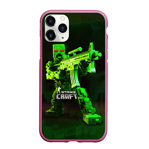 Чехол iPhone 11 Pro матовый Strike Craft / 3D-Малиновый – фото 1