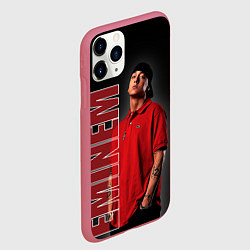 Чехол iPhone 11 Pro матовый Рэппер Эминем, цвет: 3D-малиновый — фото 2