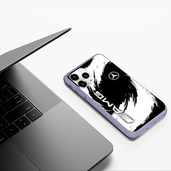 Чехол iPhone 11 Pro матовый Mercedes benz - white color, цвет: 3D-светло-сиреневый — фото 2