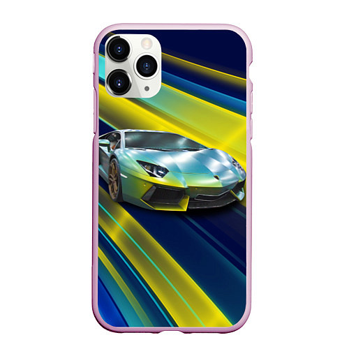 Чехол iPhone 11 Pro матовый Суперкар Lamborghini Reventon / 3D-Розовый – фото 1